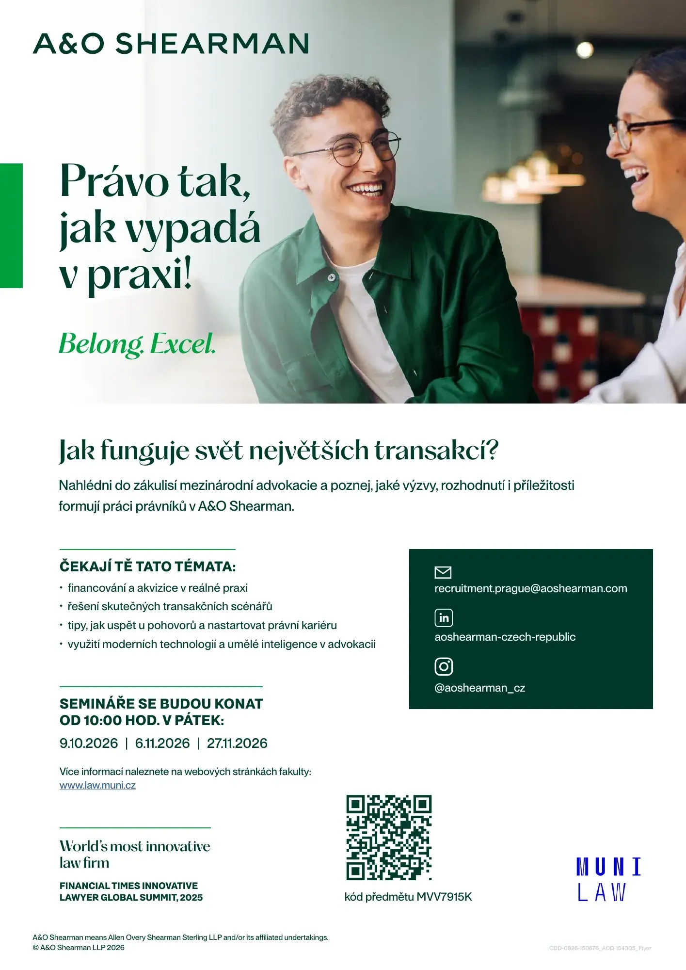 A&O Shearman – Právo tak, jak vypadá v praxi!